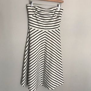 The Limited strapless black and white stripe dress